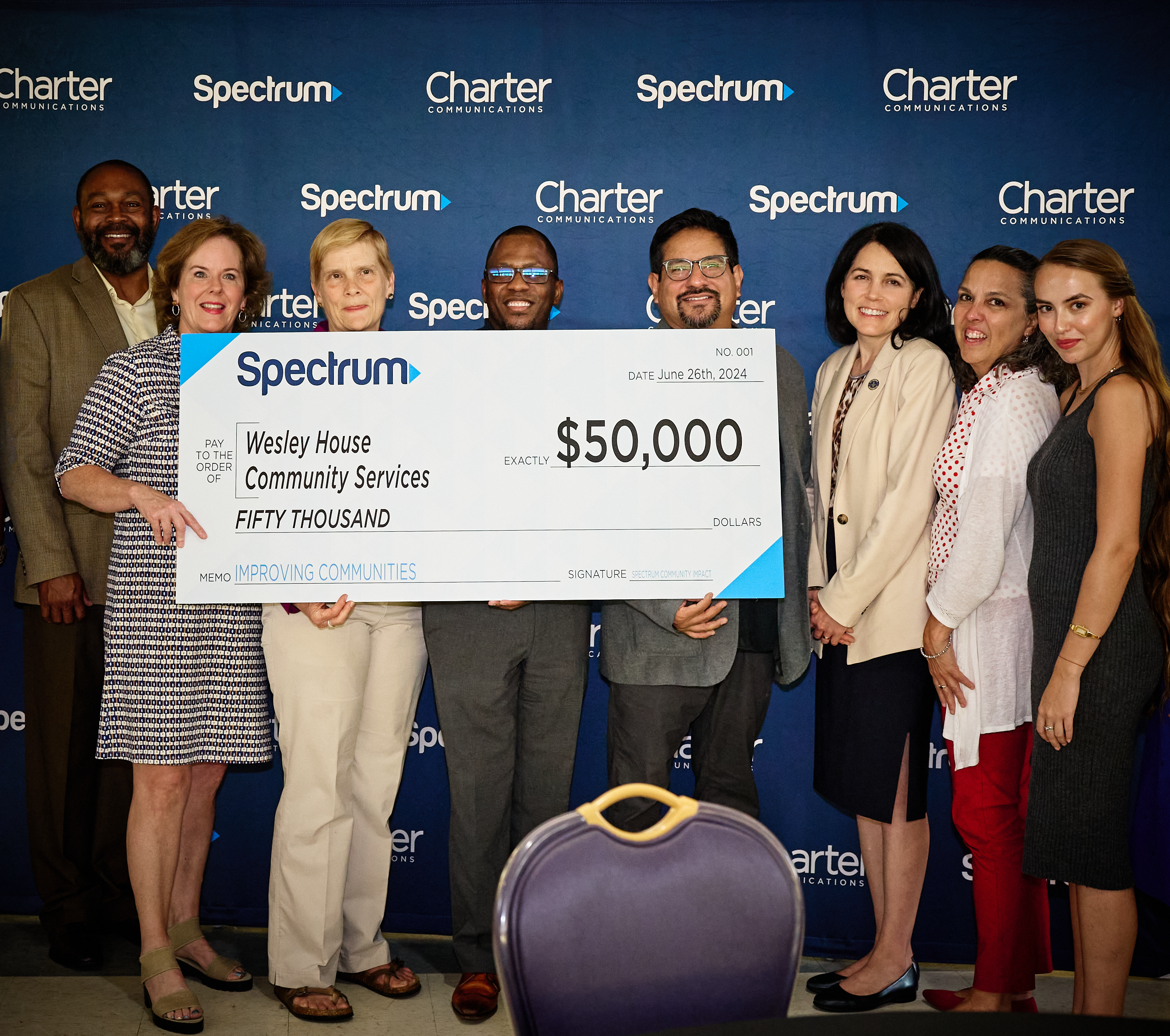 SPECTRUM ANNOUNCES ADDITIONAL $50,000 TO WESLEY HOUSE COMMUNITY SERVICES